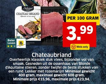 Aanbiedingen Chateaubriand - Delicieux - Geldig van 05/11/2017 tot 31/12/2017 bij Lidl