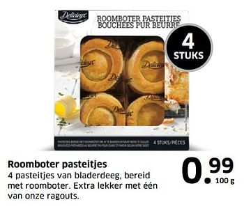 Aanbiedingen Roomboter pasteitjes - Delicieux - Geldig van 05/11/2017 tot 31/12/2017 bij Lidl