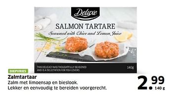 Aanbiedingen Zalmtartaar - Deluxe - Geldig van 05/11/2017 tot 31/12/2017 bij Lidl