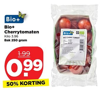 Aanbiedingen Bio+ cherrytomaten - Bio+ - Geldig van 04/11/2017 tot 11/11/2017 bij Plus