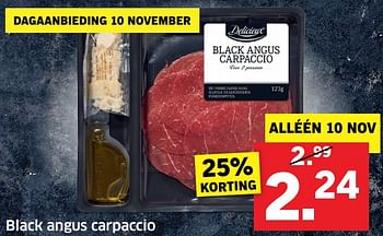 Aanbiedingen Black angus carpaccio - Delicieux - Geldig van 05/11/2017 tot 31/12/2017 bij Lidl