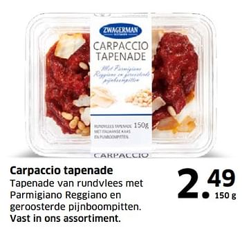 Aanbiedingen Carpaccio tapenade - Zwagerman - Geldig van 05/11/2017 tot 31/12/2017 bij Lidl