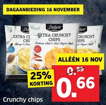 Aanbiedingen Crunchy chips - Deluxe - Geldig van 05/11/2017 tot 31/12/2017 bij Lidl