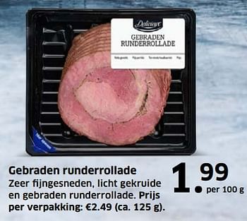 Aanbiedingen Gebraden runderrollade - Delicieux - Geldig van 05/11/2017 tot 31/12/2017 bij Lidl