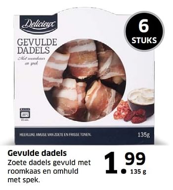 Aanbiedingen Gevulde dadels - Delicieux - Geldig van 05/11/2017 tot 31/12/2017 bij Lidl