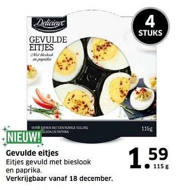 Aanbiedingen Gevulde eitjes - Delicieux - Geldig van 05/11/2017 tot 31/12/2017 bij Lidl