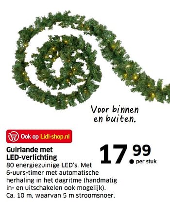 Aanbiedingen Guirlande met led-verlichting - Huismerk - Lidl - Geldig van 05/11/2017 tot 31/12/2017 bij Lidl