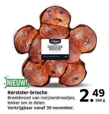 Aanbiedingen Kerstster-brioche - Delicieux - Geldig van 05/11/2017 tot 31/12/2017 bij Lidl