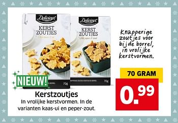 Aanbiedingen Kerstzoutjes - Delicieux - Geldig van 05/11/2017 tot 31/12/2017 bij Lidl