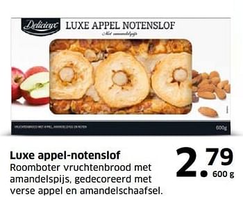 Aanbiedingen Luxe appel-notenslof - Delicieux - Geldig van 05/11/2017 tot 31/12/2017 bij Lidl