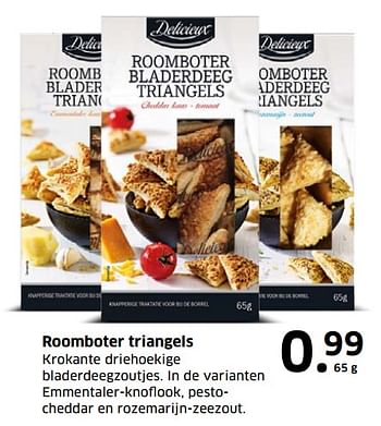 Aanbiedingen Roomboter triangels - Delicieux - Geldig van 05/11/2017 tot 31/12/2017 bij Lidl
