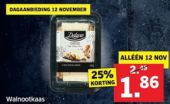 Aanbiedingen Walnootkaas - Deluxe - Geldig van 05/11/2017 tot 31/12/2017 bij Lidl