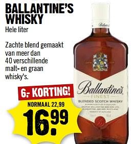 Aanbiedingen Ballantine`s whisky - Ballantine's - Geldig van 05/11/2017 tot 11/11/2017 bij Dirk III
