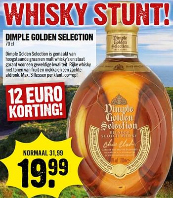 Aanbiedingen Dimple golden selection - Dimple Golden Selection - Geldig van 05/11/2017 tot 11/11/2017 bij Dirk III