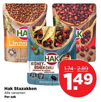 Aanbiedingen Hak stazakken - Hak - Geldig van 04/11/2017 tot 11/11/2017 bij Plus