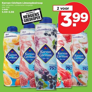 Aanbiedingen Karvan cévitam limonadesiroop - Karvan Cévitam - Geldig van 04/11/2017 tot 11/11/2017 bij Plus