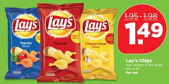 Aanbiedingen Lay`s chips - Lay's - Geldig van 04/11/2017 tot 11/11/2017 bij Plus