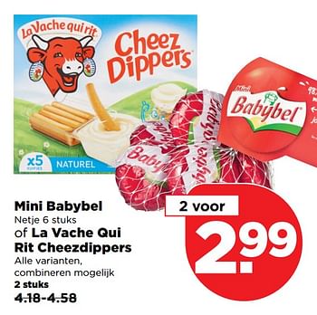 Aanbiedingen Mini babybel netje 6 stuks of la vache qui rit cheezdippers - Huismerk - Plus - Geldig van 04/11/2017 tot 11/11/2017 bij Plus