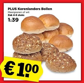 Aanbiedingen Plus korenlanders bollen - Korenlanders - Geldig van 04/11/2017 tot 11/11/2017 bij Plus