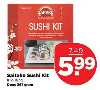 Aanbiedingen Saitaku sushi kit - Saitaku - Geldig van 04/11/2017 tot 11/11/2017 bij Plus