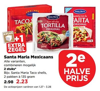 Aanbiedingen Santa maria taco shells - Santa Maria - Geldig van 04/11/2017 tot 11/11/2017 bij Plus