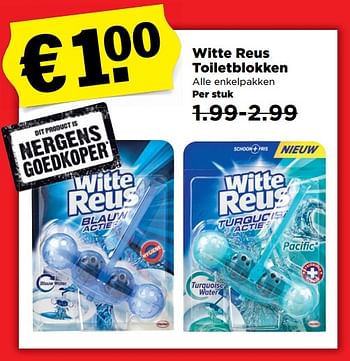 Aanbiedingen Witte reus toiletblokken - Witte reus - Geldig van 04/11/2017 tot 11/11/2017 bij Plus