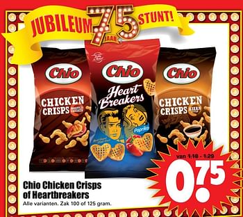 Aanbiedingen Chio chicken crisps of heartbreakers - Chio - Geldig van 05/11/2017 tot 11/11/2017 bij Lekker Doen