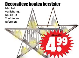 Aanbiedingen Decoratieve houten kerstster - Huismerk - Dirk - Geldig van 05/11/2017 tot 11/11/2017 bij Lekker Doen