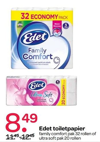 Aanbiedingen Edet toiletpapier - Edet - Geldig van 02/11/2017 tot 15/11/2017 bij Spar