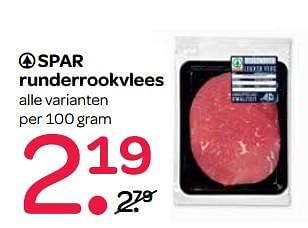 Aanbiedingen Spar runderrookvlees - Spar - Geldig van 02/11/2017 tot 15/11/2017 bij Spar