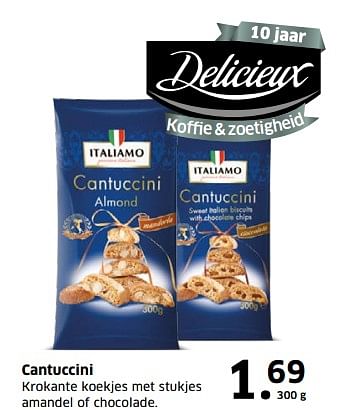 Aanbiedingen Cantuccini - Delicieux - Geldig van 05/11/2017 tot 31/12/2017 bij Lidl