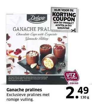 Aanbiedingen Ganache pralines - Deluxe - Geldig van 05/11/2017 tot 31/12/2017 bij Lidl