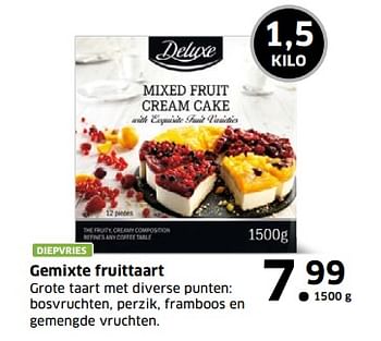 Aanbiedingen Gemixte fruittaart - Deluxe - Geldig van 05/11/2017 tot 31/12/2017 bij Lidl