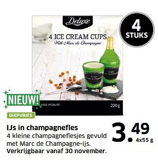 Aanbiedingen Ijs in champagnefles - Deluxe - Geldig van 05/11/2017 tot 31/12/2017 bij Lidl