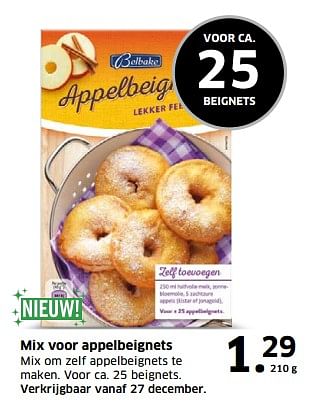 Aanbiedingen Mix voor appelbeignets - Belbake - Geldig van 05/11/2017 tot 31/12/2017 bij Lidl