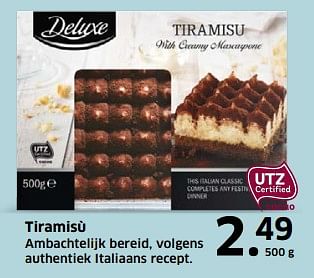 Aanbiedingen Tiramisù - Deluxe - Geldig van 05/11/2017 tot 31/12/2017 bij Lidl