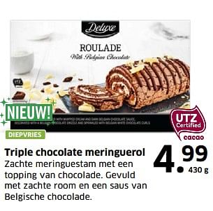 Aanbiedingen Triple chocolate meringuerol - Deluxe - Geldig van 05/11/2017 tot 31/12/2017 bij Lidl