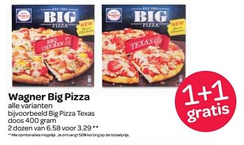 Aanbiedingen Wagner big pizza - Original Wagner - Geldig van 02/11/2017 tot 15/11/2017 bij Spar