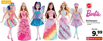 Aanbiedingen Barbiepoppen - Mattel - Geldig van 06/11/2017 tot 12/11/2017 bij Lidl