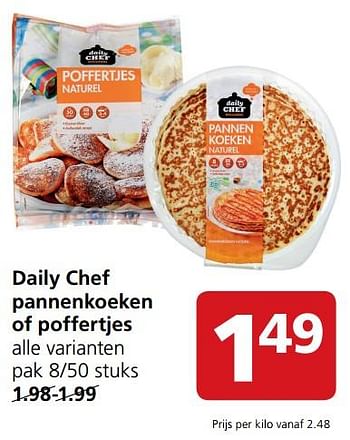 Aanbiedingen Daily chef pannenkoeken of poffertjes - Daily chef - Geldig van 06/11/2017 tot 12/11/2017 bij Jan Linders