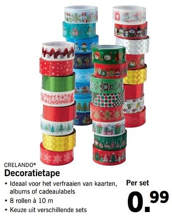 Aanbiedingen Crelando decoratietape - Crelando - Geldig van 06/11/2017 tot 12/11/2017 bij Lidl