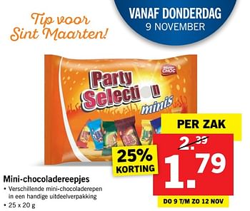 Aanbiedingen Mini-chocoladereepjes - Mister Choc - Geldig van 06/11/2017 tot 12/11/2017 bij Lidl