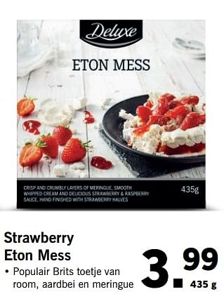 Aanbiedingen Strawberry eton mess - Deluxe - Geldig van 06/11/2017 tot 12/11/2017 bij Lidl