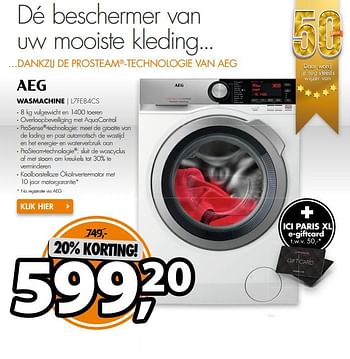 Aanbiedingen Aeg wasmachine l7fe84cs - AEG - Geldig van 06/11/2017 tot 12/11/2017 bij Expert
