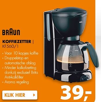 Aanbiedingen Braun koffiezetter kf560-1 - Braun - Geldig van 06/11/2017 tot 12/11/2017 bij Expert