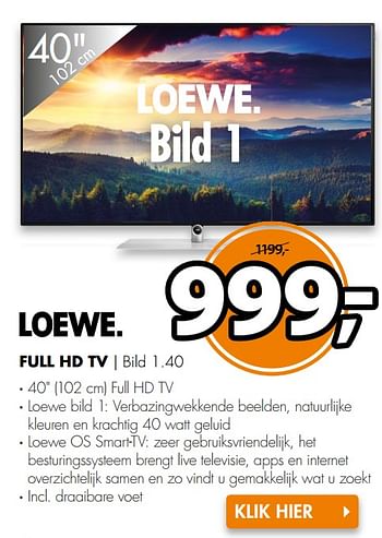 Aanbiedingen Loewe full hd tv bild 1.40 - Loewe - Geldig van 06/11/2017 tot 12/11/2017 bij Expert