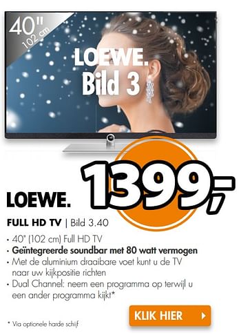 Aanbiedingen Loewe full hd tv bild 3.40 - Loewe - Geldig van 06/11/2017 tot 12/11/2017 bij Expert