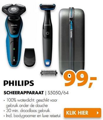 Aanbiedingen Philips scheerapparaat s5050-64 - Philips - Geldig van 06/11/2017 tot 12/11/2017 bij Expert