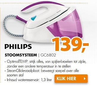 Aanbiedingen Philips stoomsysteem gc6802 - Philips - Geldig van 06/11/2017 tot 12/11/2017 bij Expert