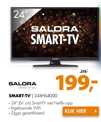 Aanbiedingen Salora smart-tv 24xhs4000 - Salora - Geldig van 06/11/2017 tot 12/11/2017 bij Expert
